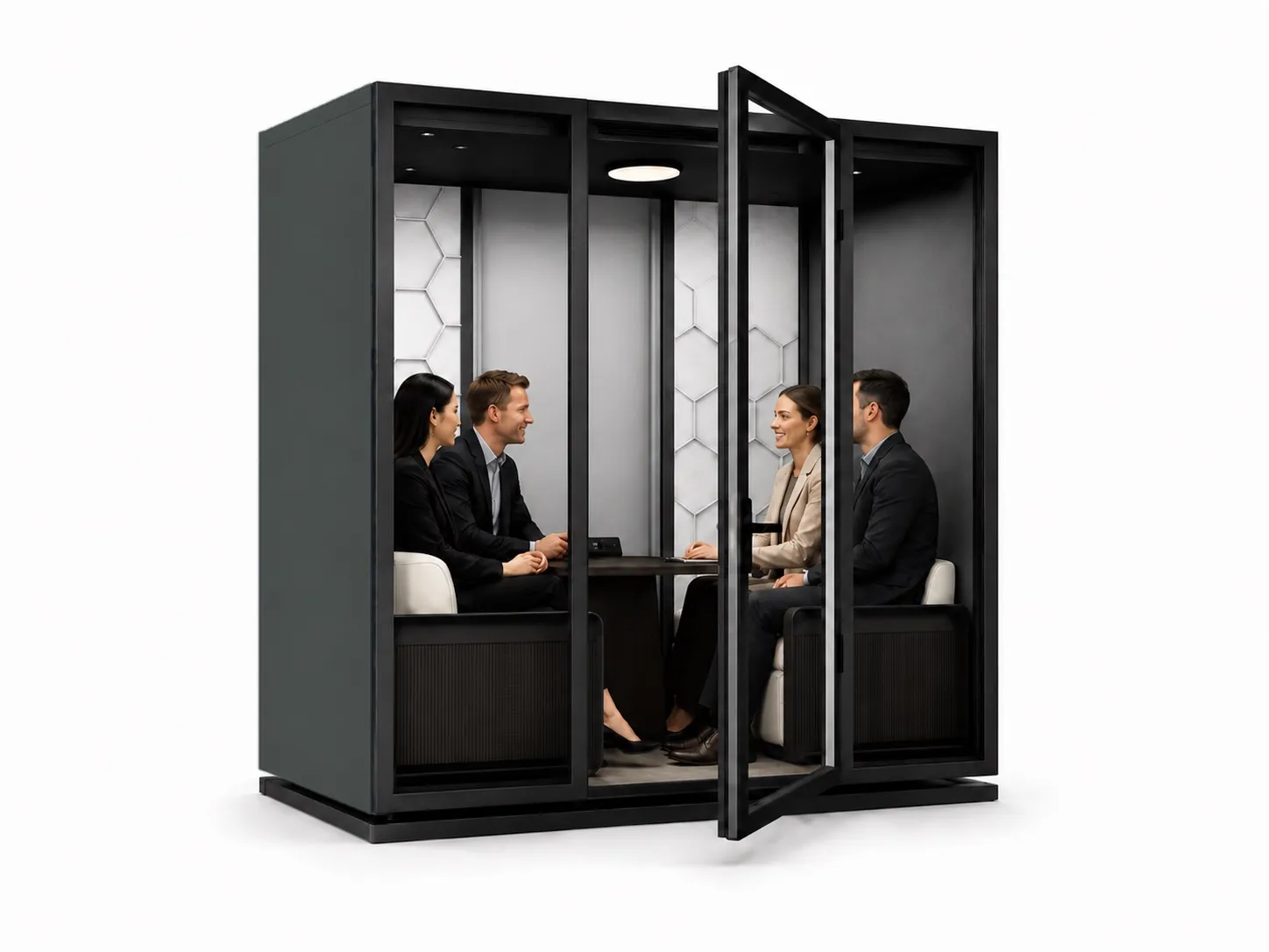 DuoKabin soundproof meeting pod in Graphite Grey (RAL 7024)